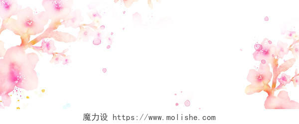 唯美花朵樱花浪漫桃花花瓣粉色婚礼海报背景梦幻